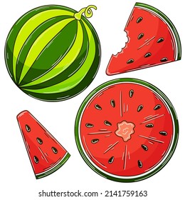 Set of vector illustrations in hand drawn style