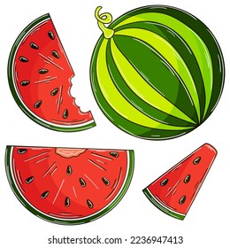 Set of vector illustrations in hand drawn style