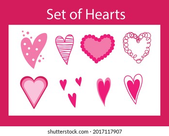 Set of vector illustrations of heart. Can be used for any design projects.