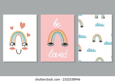 A set of vector illustrations is ideal for postcards, invitations, posters. Valentine’s day concept. LGBT concept. Everyone should be loved.