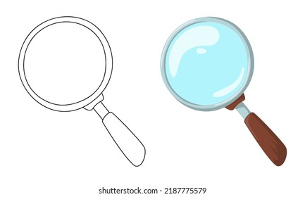 Set Vector Illustrations Magnifying Glass Isolated Stock Vector ...