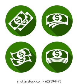 set of vector illustrations for money icons, especially the dollar