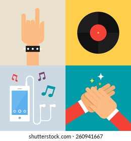 Set of vector illustrations - music 