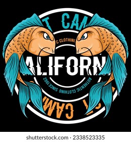 Set of vector illustrations on Asian themes: Temple, dragon, crane bird, mountain fuji and dragon. Street surf california surf school.