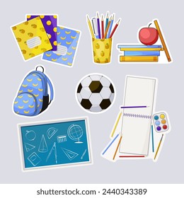 Set of vector illustrations on a school theme
