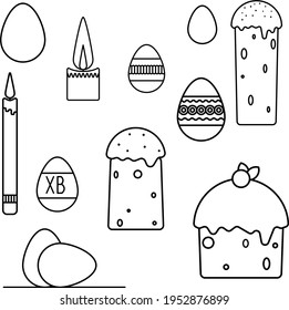 set of vector illustrations on the theme of easter