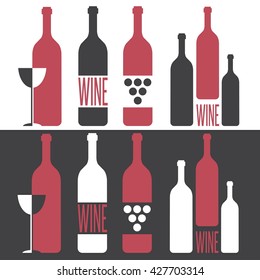 set of vector illustrations on wine theme
