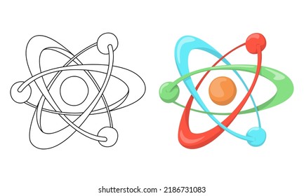 Set of vector illustrations Science isolated on white background in line art and casual style