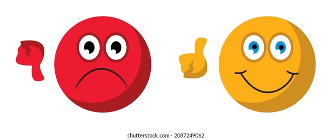 a set of vector illustrations showing likes and dislikes