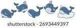 A set of vector illustrations in a simple children