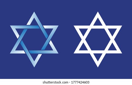 set of vector illustrations of star of David (symbol of Israel)