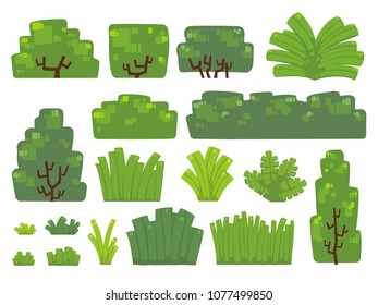 Set vector illustrations of tree and bush in minimal design. ( Isolated  on background) Part 2