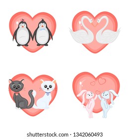 set of vector illustrations for Valentine's day
