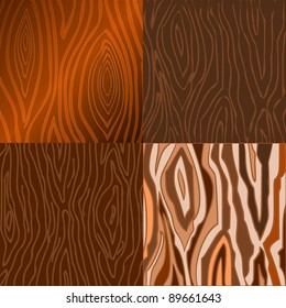  Set of vector illustrations of wooden texture