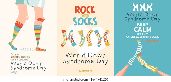 Set of vector illustrations to World Down Syndrome Day