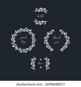 
Conjunto de Ilustraciones vectoriales con coronas y laureles.