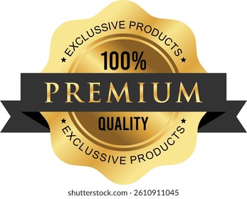 Set Vector image high quality retro stickers or gold labels best brand satisfaction