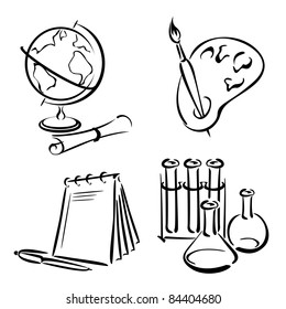 set vector image of items for school