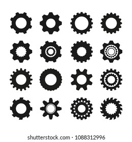 set of  vector image machine gears and transmission parts