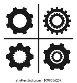 set of  vector image machine gears and transmission parts