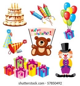 set of vector images for birthday and other children's holidays