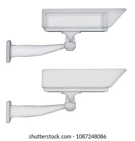 set of vector images. CCTV camera for building and street security