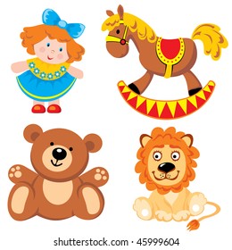 set of vector images. Children's toys