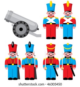  set of vector images of children's toys - soldiers