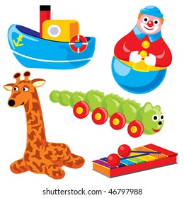 set of vector images. Children's toys
