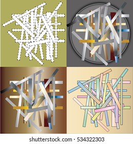 a set of vector images of colorful lines rectangles