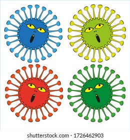 Conjunto de imágenes vectoriales COVID-19 sobre un fondo blanco. Dibujos aislados.