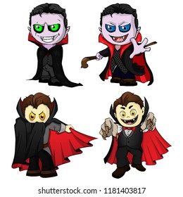 Set of vector images from Dracula to Halloween