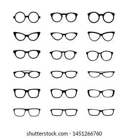 Set of vector images. Eyeglass frame, flat design