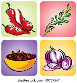 set of vector images of herbs and spices svg