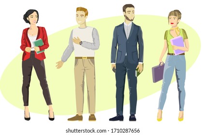 Set of vector images illustrated  characters of office workers. Suitable for advertising images and decorating open spaces