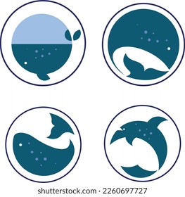 Set of vector images of marine fish