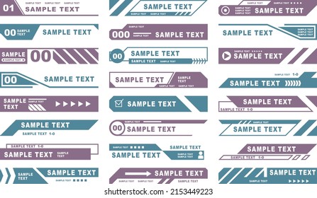 A set of vector images for the news bar. Streaming video news frame. The latest information, sports news. Interface signature. Separate illustration

