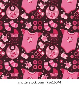 A set of vector images on the child's birth. Children's clothes