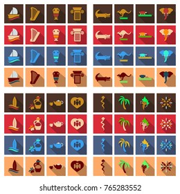 Set of vector images on the theme of ancient Greece. They can be used as logo design elements, as illustration for travel agencies.