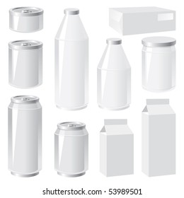 set of vector images of packing containers