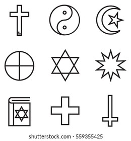 set vector images of religions icons, illustration EPS10