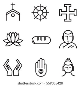 set vector images of religions icons, illustration EPS10