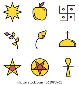 set vector images of religions icons, illustration EPS10