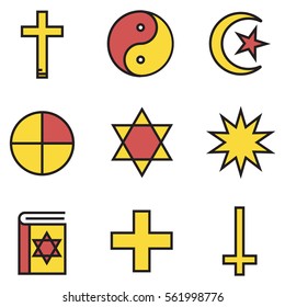 set vector images of religions icons, illustration EPS10