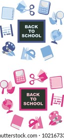 A set of vector images. School subjects icon