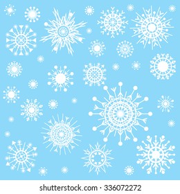 a set of vector images of snowflakes