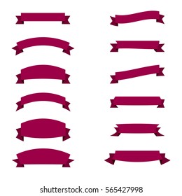 set of vector images tapes and ribbons of various shapes and sizes.
