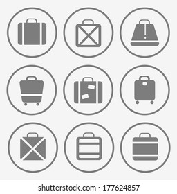 A set of vector images of traffic trunks and bags