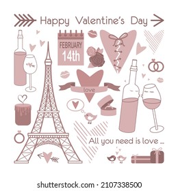 
Set of vector images for valentine's day