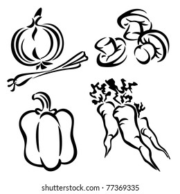 set vector images of vegetables
